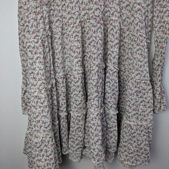 Ralph Lauren Denim & Supply Floral Mini Dress M Tiered Long sleeve Button - Picture 5 of 8
